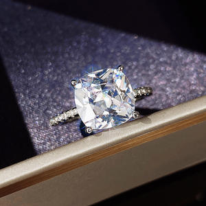 Anillo de Compromiso de Diamante Natural con Corte Cojín para Mujer F1329, Estilo Clásico, Joyería Solitaria - Product Image 3