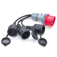 Câble adaptateur de 35 cm, prise industrielle 5 broches, couplage CEE vers prise EC, sortie arrière standard européenne, contact de mise à la terre