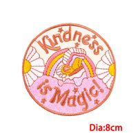8IN Bordir Kebaikan Adalah Keajaiban Tumbuh Bersama Cinta Positif Retro Inspiratif Patch Setrika untuk Pakaian Ransel Jaket DIY