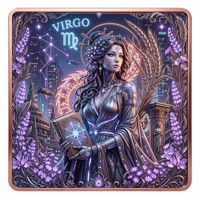 Batangan Tembaga Murni 999 5 oz, Konstelasi Virgo, Warna High-Relief, Seri Dewi Penjaga Zodiak, Edisi Kolektor UV
