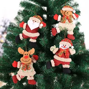 Feliz Ano Novo Natal Enfeites DIY Xmas Gift Papai Noel Snowman Tree Pendant Doll Pendure Decorações para Casa Noel Natal