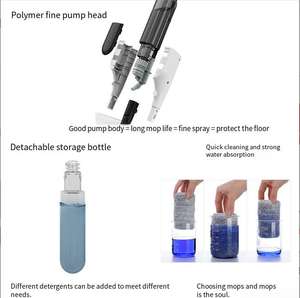 Seau de vadrouille à double entraînement lavable à la main Tête de remplacement <span class=keywords><strong>pour</strong></span> vadrouille domestique paresseuse absorbant l'eau - Product Image 4