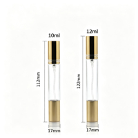Botol Semprot Roller Kaca 2 in 1 Isi Ulang Kosong Transparan 10ml 12ml untuk Parfum Minyak Esensial Perawatan Kulit