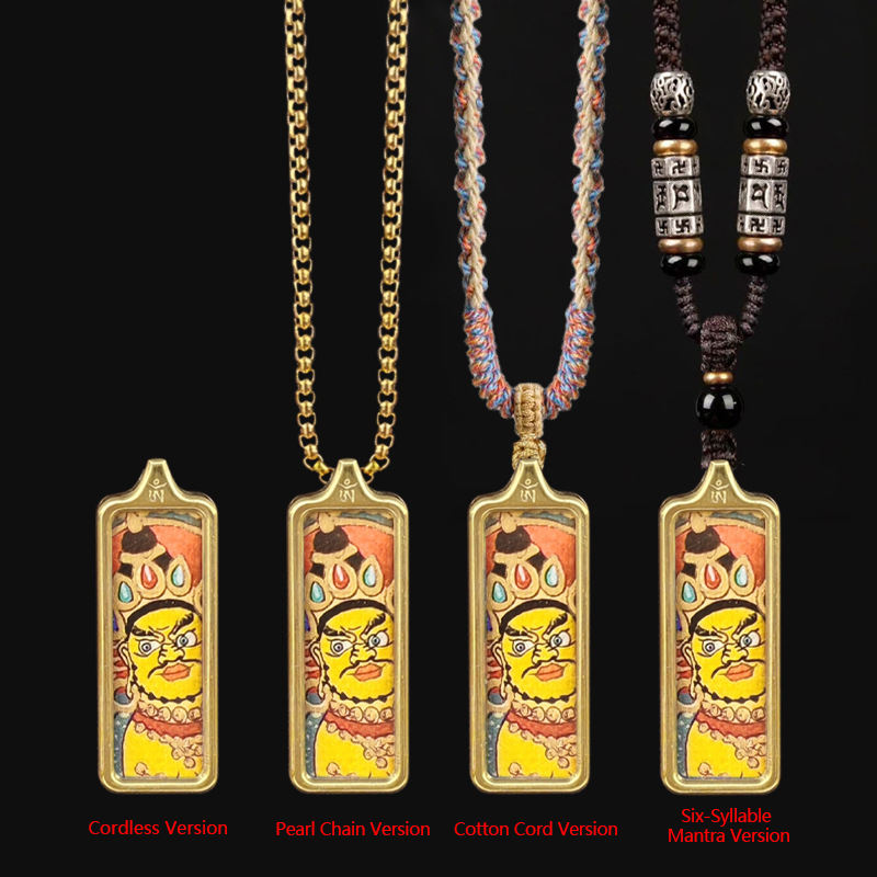 Yellow Jambhala [1x3 Hand-painted Gold Thangka]