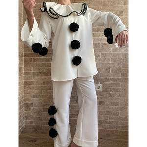 Halloween Cosplay ropa blanco negro <span class=keywords><strong>Pennywise</strong></span> disfraz Pierrot Collar payaso disfraz Pierrot disfraz - Product Image 6