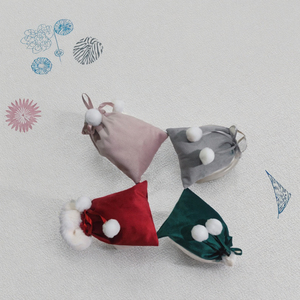 Mini sac de Noël en velours avec monogramme, sublimation, sac cadeau de Noël, sac de Noël en velours avec ruban <span class=keywords><strong>et</strong></span> pompon, cordon de serrage - Product Image 3