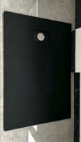 Receveur de douche rectangulaire antidérapant 1200x800 noir en SMC, base de douche walk-in, certifié CE CUPC, facile à nettoyer, personnalisable en usine.