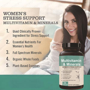 Multivitamínico para Mujeres con Apoyo para el Estrés, Alimentos Integrales Orgánicos, Minerales Naturales, Complejo B, Inmunidad, Suplemento para Cabello, Piel y Uñas - Product Image 3