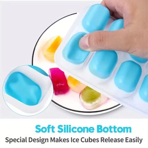 Molde de silicona para cubitos de hielo de 14 rejillas con tapa extraíble, molde DIY para helados caseros, para cócteles, congelador, cocina, bar, utensilios - Product Image 4