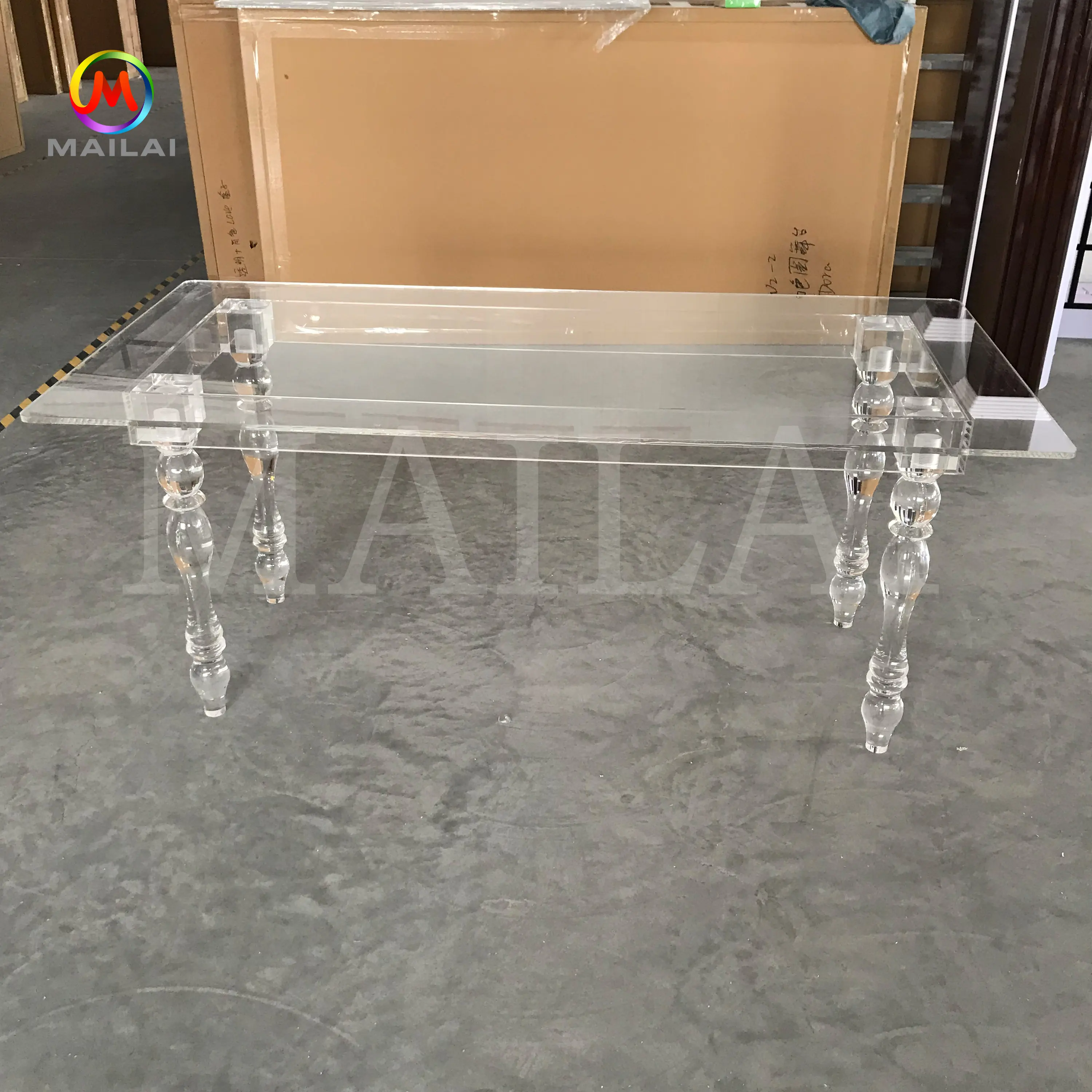 2021 Wedding Supplies Clear Acrylic Round Dining Table Wedding Table For Sale