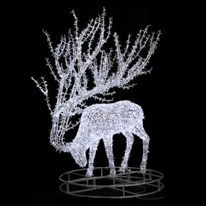 Moose Large Outdoor 3D Reindeer And Moose Christmas Led Motif Lights Decorative Collections