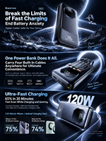 Batterie externe portable HYTO avec écran numérique, charge rapide PD 22,5W, 10000mah 20000mah, 4 câbles de charge intégrés
