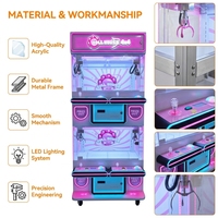 Machine à griffes 4 joueurs, machine à attraper les prix, machine de jeu attrape-peluches avec lumière LED pour centre de jeux et centre commercial