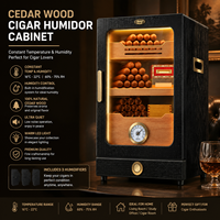 Humidor de luxe sur mesure en bois de cèdre avec contrôle de la température et de l'humidité, grande vitrine de présentation de cigares