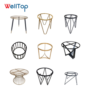 WELLTOP מודרני קפה Flip יצוק ברזל שולחן רגליים זהב שולחן בסיס רגליים בסיסי עבור זכוכית שולחן VT-02.009