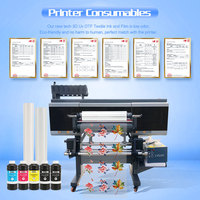Imprimante d'autocollants de transfert industrielle 3 4 têtes I3200 I1600 F1080 60cm A1 Uv DTF pour l'impression de broderie 3D de logo en tissu