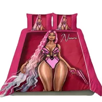 Ga Trải Giường Đặt Bán Buôn Phi Sexy Girl Comforter Đặt 3d Duvet Cover Sang Trọng Rèm Và Vua Kích Thước Tấm 4 Cái