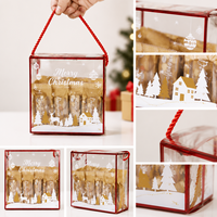 Boîte artisanale de Noël - Contenant en plastique transparent PET/PVC/PP, matériaux recyclables, design UV personnalisable pour le stockage d'aliments pour bébés