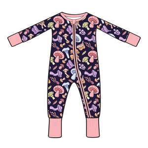 RTS Bebek Bambu Kıyafetleri %95 Bambu %5 Spandeks Bebek Pijama Tulumları Yürümeye Başlayan Çocuklar İçin Fermuarlı Tulumlar Bambu Fermuarlı - Product Image 2