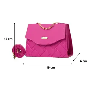 Bolso Bandolera para Mujer Dafne Buganvilia, Diseño Geométrico, Forro de PU, Impermeable, Tres Asas, Uso Diario de Verano - Product Image 3
