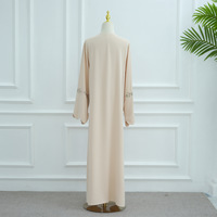 Sharut Islamic Zhejiang EID Ramadan Blouse Kimono Modeste Ethnique pour Femme Musulmane, avec Broderie Nœud, en Polyester Respirant Nida