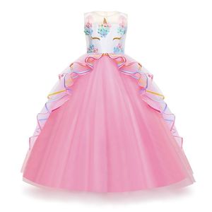 Multicolore ragazze <span class=keywords><strong>unicorno</strong></span> Costume festa di spettacolo abito da principessa <span class=keywords><strong>unicorno</strong></span> arcobaleno abito lungo Tulle matrimonio compleanno principessa - Product Image 1