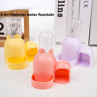 Bac d'alimentation pour hamster 3-en-1 anti-renversement, mangeoire automatique pour hamster doré, support de bouteille d'eau, maison de fuite en forme de château
