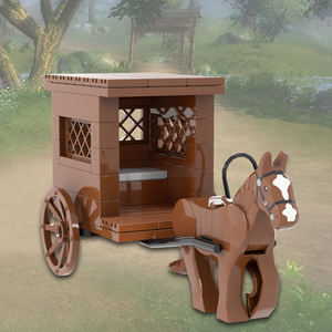 MOC5033 75 pièces chariot de transport blocs de construction bricolage ville ferme cheval chariot à assembler briques jouets éducatifs pour enfants - Product Image 2