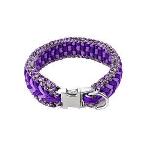 Geometric Braided Nylon Dog <b>Collar</b> With Metal Buckle Durable Fashion Style For Dogs - Product Image 6