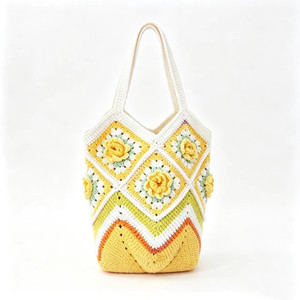 Bolso <span class=keywords><strong>de</strong></span> <span class=keywords><strong>abuela</strong></span> 100% hecho a mano a crochet para mujer, creativo y dulce, con forma <span class=keywords><strong>de</strong></span> barril, forro <span class=keywords><strong>de</strong></span> lona, cierre magnético, grande - Product Image 6