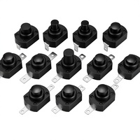 Interrupteurs à bouton-poussoir autobloquants 18x13 mm pour lampe torche