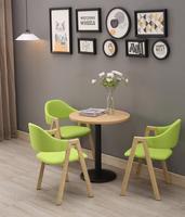 Tables et chaises de restaurant en bois de luxe modernes, meubles de salle à manger, petite table ronde en marbre et bois, ensemble de 4 chaises