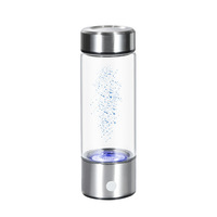 Bouteille d'eau intelligente à hydrogène avec logo personnalisé 420ml Bouteille d'eau à hydrogène en verre H2 pour générateur d'eau à hydrogène