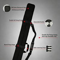 Sac de ski/snowboard pour homme, professionnel, antidérapant, avec sangle d'épaule réglable en velcro amovible, polyester écologique, logo modèle 1