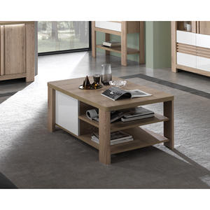 TABLE BASSE PALAZZO CM 120X68 H. 46 CHAUVINIER DE WELLINGTON ET BLANC BRILLANT - Product Image 1