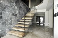 Escalier flottant sur mesure, style moderne minimaliste, pour la décoration intérieure de maison résidentielle