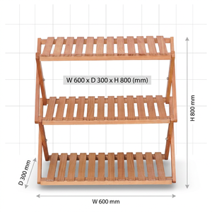 Étagère à chaussures en pin Radiata naturel – Organisateur de rangement pliable à 2/3/4 niveaux pour entrée, compact et durable - Product Image 2