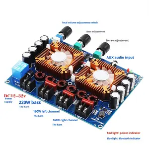 A-128 Merek Asli Papan Amplifier Digital 2.1 Kanal High-Fidelity Berdaya Tinggi 2*160W+200W Subwoofer untuk Pemasangan Solder - Product Image 3