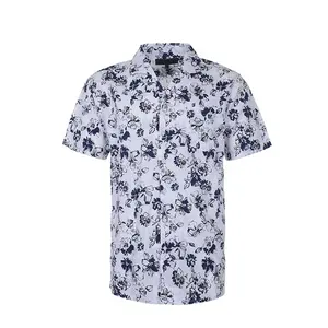 Latest design custom made new short sleeve floral men turkish shirts