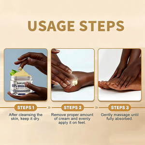 Crème à <span class=keywords><strong>l</strong></span>'<span class=keywords><strong>urée</strong></span> 60% + Acide salicylique 2% Crème pour les pieds Convient pour réparer les talons gercés, les cuticules et les peaux mortes - Product Image 3
