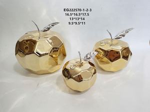 Adornos Decorativos de Cerámica Modernos con Forma de Manzana Dorada, Venta Caliente, Tamaño Personalizable, para Toda Temporada - Product Image 6