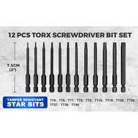 DZ 12 pièces 1/4 "tige hexagonale 3" Long S2 ensemble d'embouts Torx en acier personnalisable ensemble d'embouts en étoile inviolable de qualité industrielle
