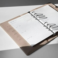 Agenda A6 personnalisé, carnet de notes, organiseur, papeterie, cadeau, école, bureau, couverture de carnet en cuir vegan