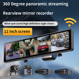 HESIDA Xe <span class=keywords><strong>DVR</strong></span> Rear View Gương Ghi <span class=keywords><strong>4</strong></span> Kênh 1080P Video 12 Inch Dash Cam Wifi GPS Theo Dõi HD Máy Ảnh - Product Image 2