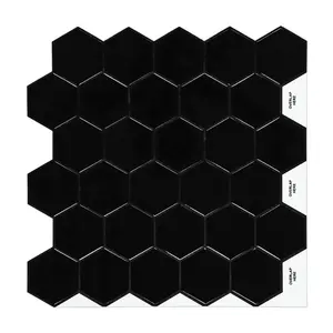 Easy Diy Hexagon Black Keuken Backsplash Tegelschil En Plak Mozaïek Muurstickers Voor Interieurdecoratie