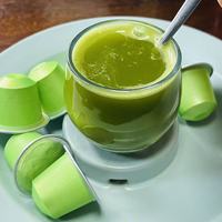 Capsules mélangées au matcha et aux fraises, capsules à la vanille