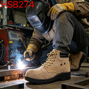 HY, Zapatos <span class=keywords><strong>de</strong></span> Soldadura con Tecnología Anti-Salpicaduras para Exteriores, con Puntera <span class=keywords><strong>de</strong></span> Acero, Resistentes a Altas Temperaturas, Botas <span class=keywords><strong>de</strong></span> Trabajo Unisex HSB051 - Product Image 4