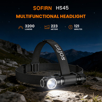 Linterna Frontal Sofirn HS45 con Ventilador Inteligente, 3200lm, Ultra Brillante, Recargable, LED, Impermeable, Táctica, para Exteriores