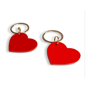 Gantungan kunci butik gantungan kunci hati akrilik potongan Laser pribadi Lucite gantungan kunci hati untuk hadiah promosi - Product Image 3