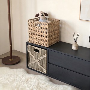Panier de rangement pliable tressé fait main en jonc de mer et rotin, gain de place, pour le camping en extérieur et la maison - Product Image 4